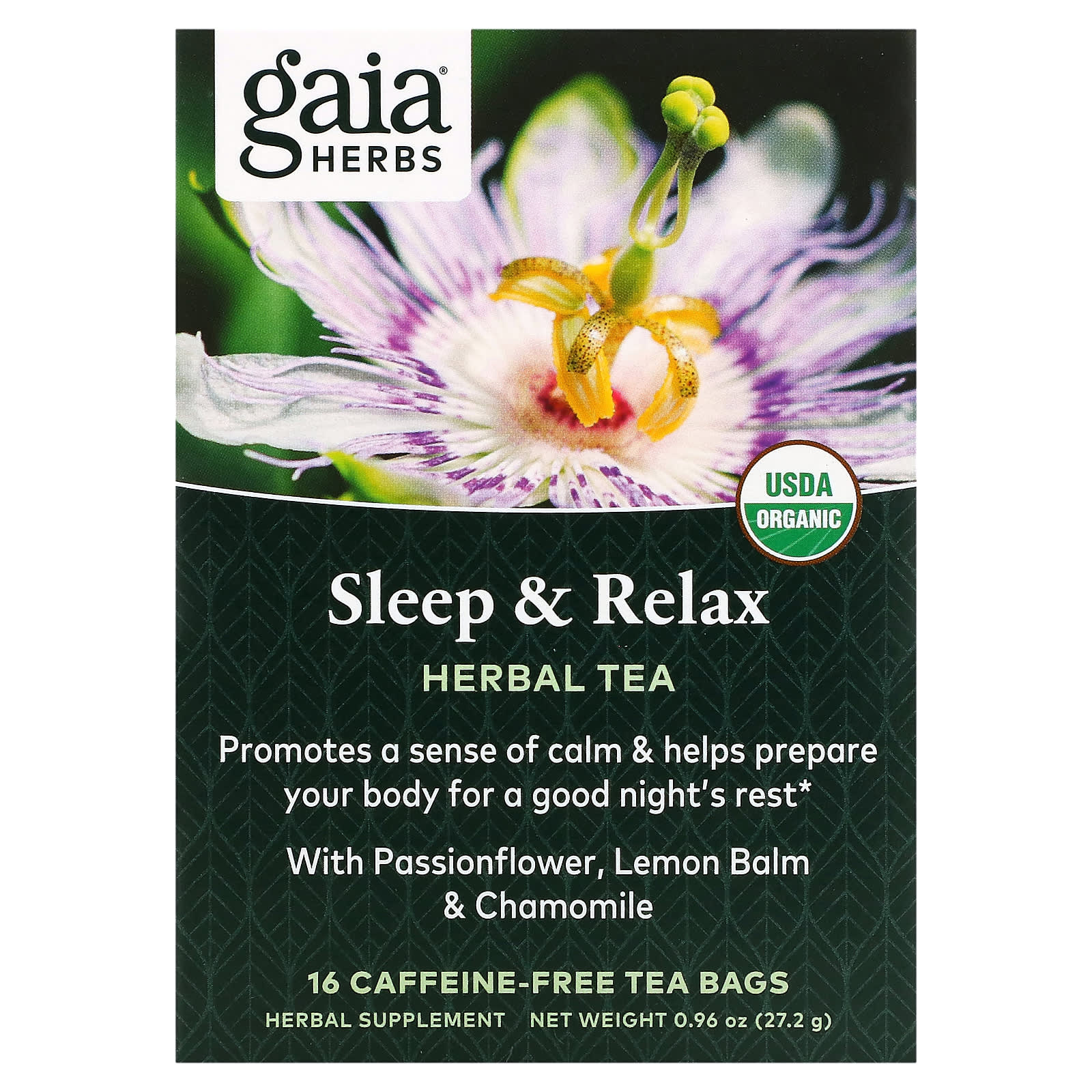 Gaia Herbs, Sleep & Relax Tea, 16 Tea Bags - 751063145305 | HiLife Vitamins