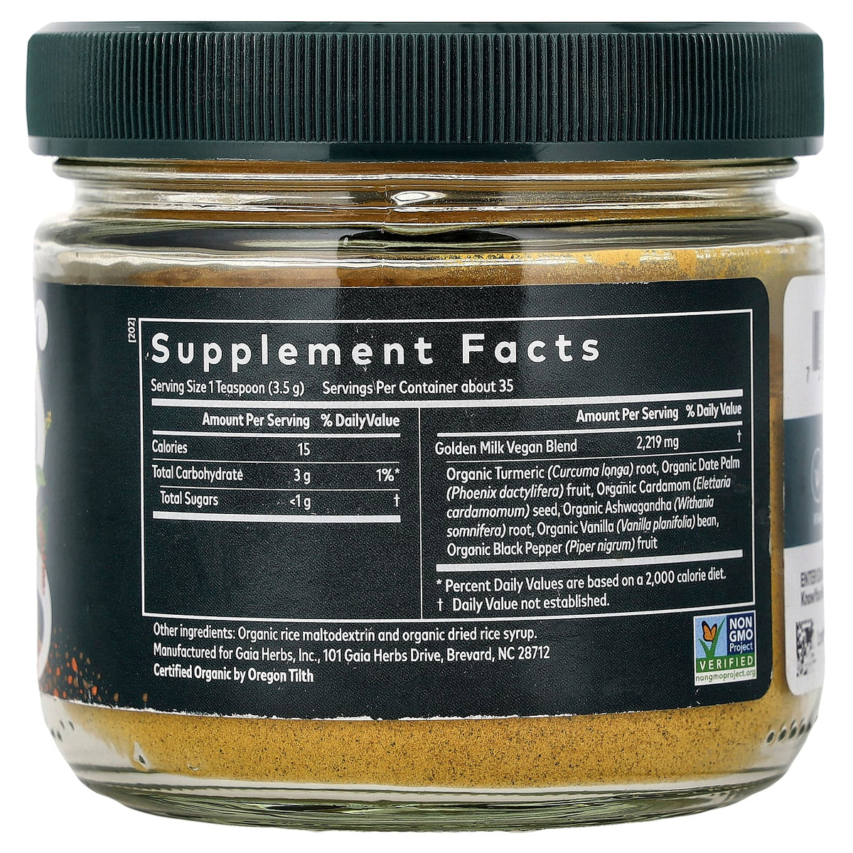Gaia Herbs, Golden Milk, 4.3 oz (123 g) UPC 751063149273 | Hilife Vitamins