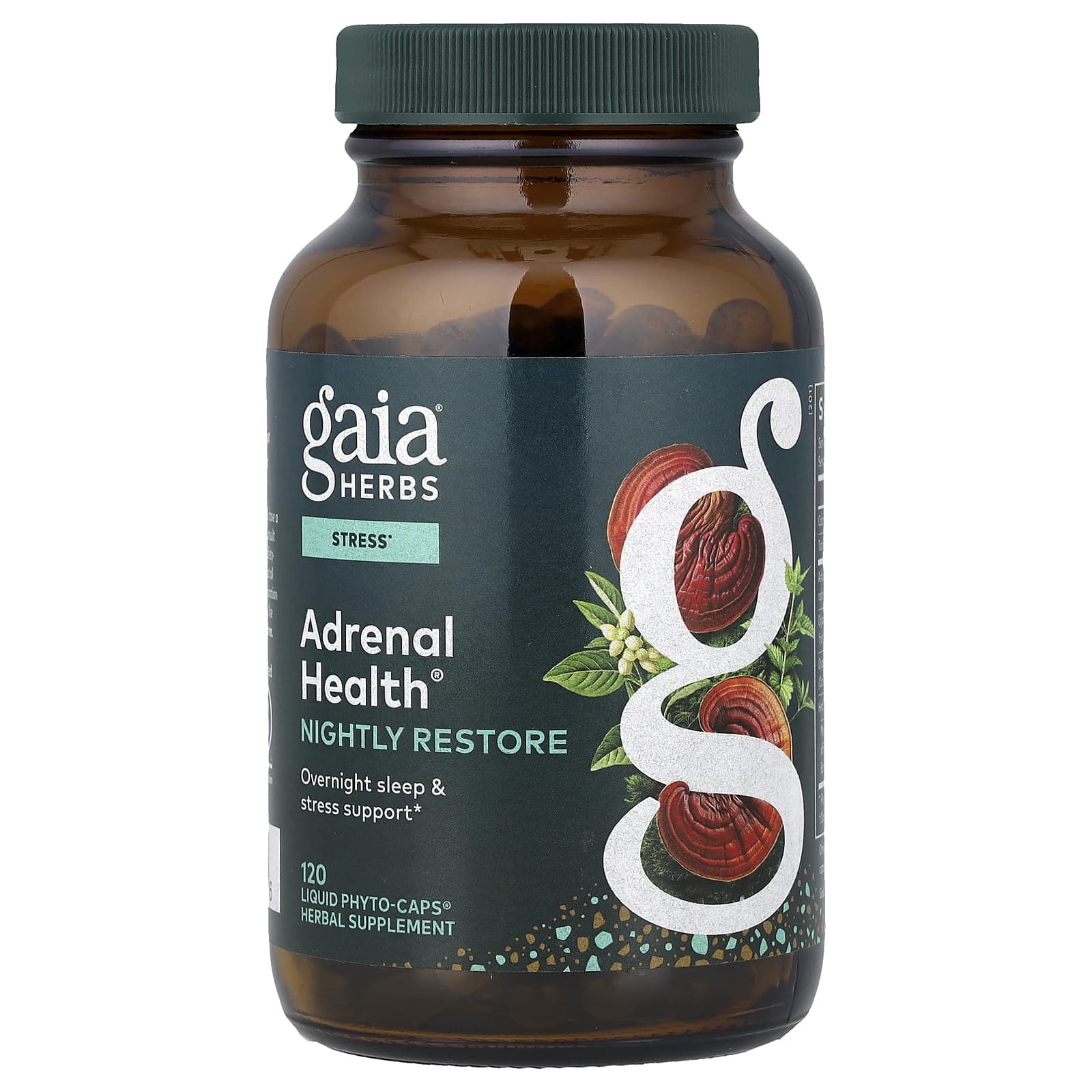 Gaia Herbs, Adrenal Health, Nightly Restore, 120 Liquid Phyto-Caps® UPC 751063149396 | Hilife Vitamins