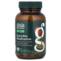 Gaia Herbs, Everyday Mushrooms (Formerly Known as Immune Mushroom Blend), 40 Vegan Capsules UPC 751063151726