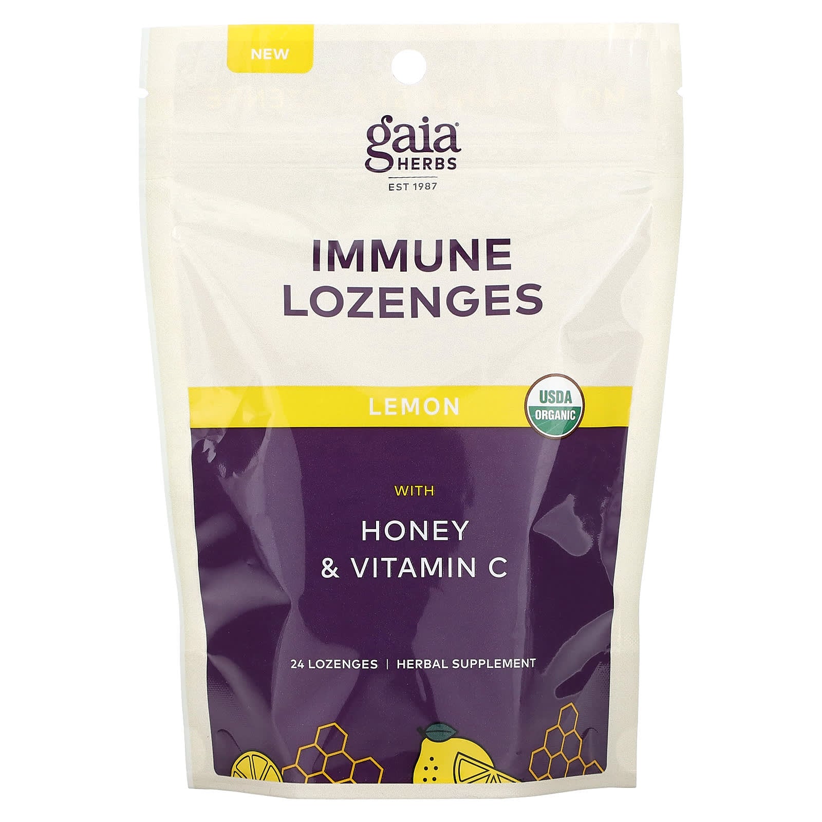 Gaia Herbs, Immune Lozenges, Lemon, 6 Lozenges UPC 751063152211 | HiLife Vitamins