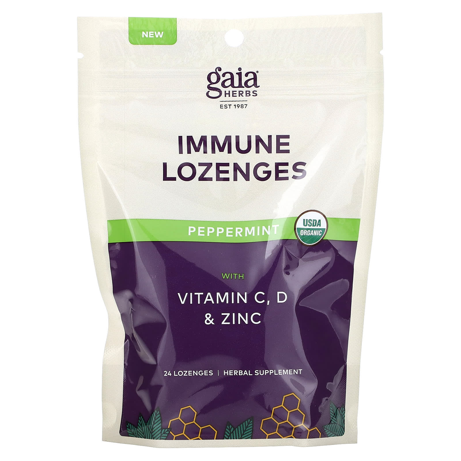 Gaia Herbs, Immune Lozenges, Peppermint, 6 Lozenges UPC 751063152228 | HiLife Vitamins
