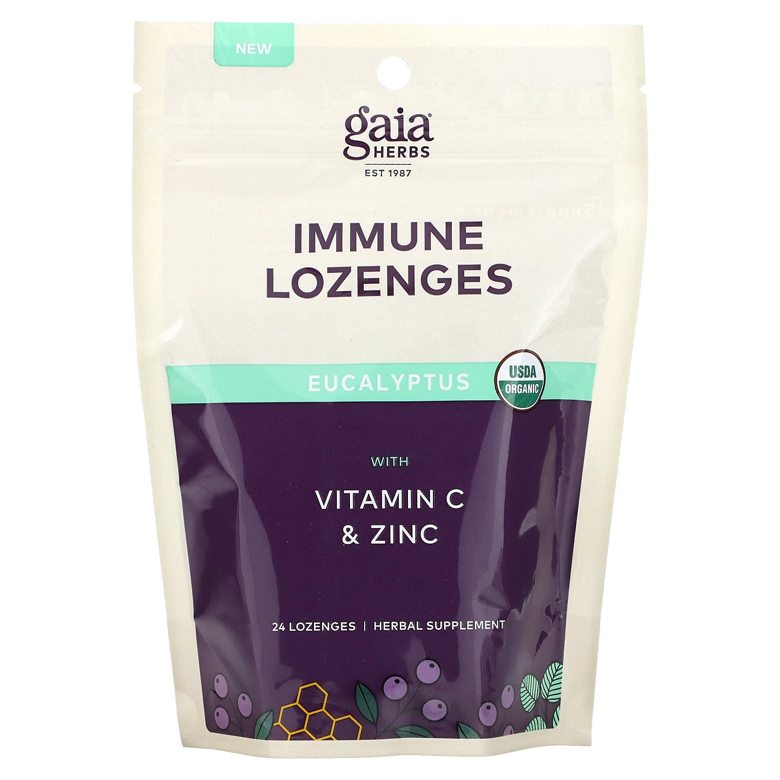 Gaia Herbs, Immune Lozenges, Eucalyptus, 6 Lozenges UPC 751063152518 | HiLife Vitamins