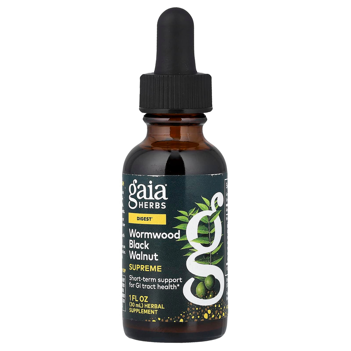 Gaia Herbs, Wormwood Black Walnut Supreme, 1 fl oz (30 ml) UPC 751063340007 | Hilife Vitamins