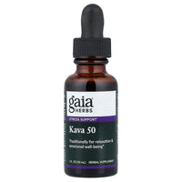 Gaia Herbs, Kava 50, 1 fl oz (30 ml) UPC 751063432016 | Hilife Vitamins