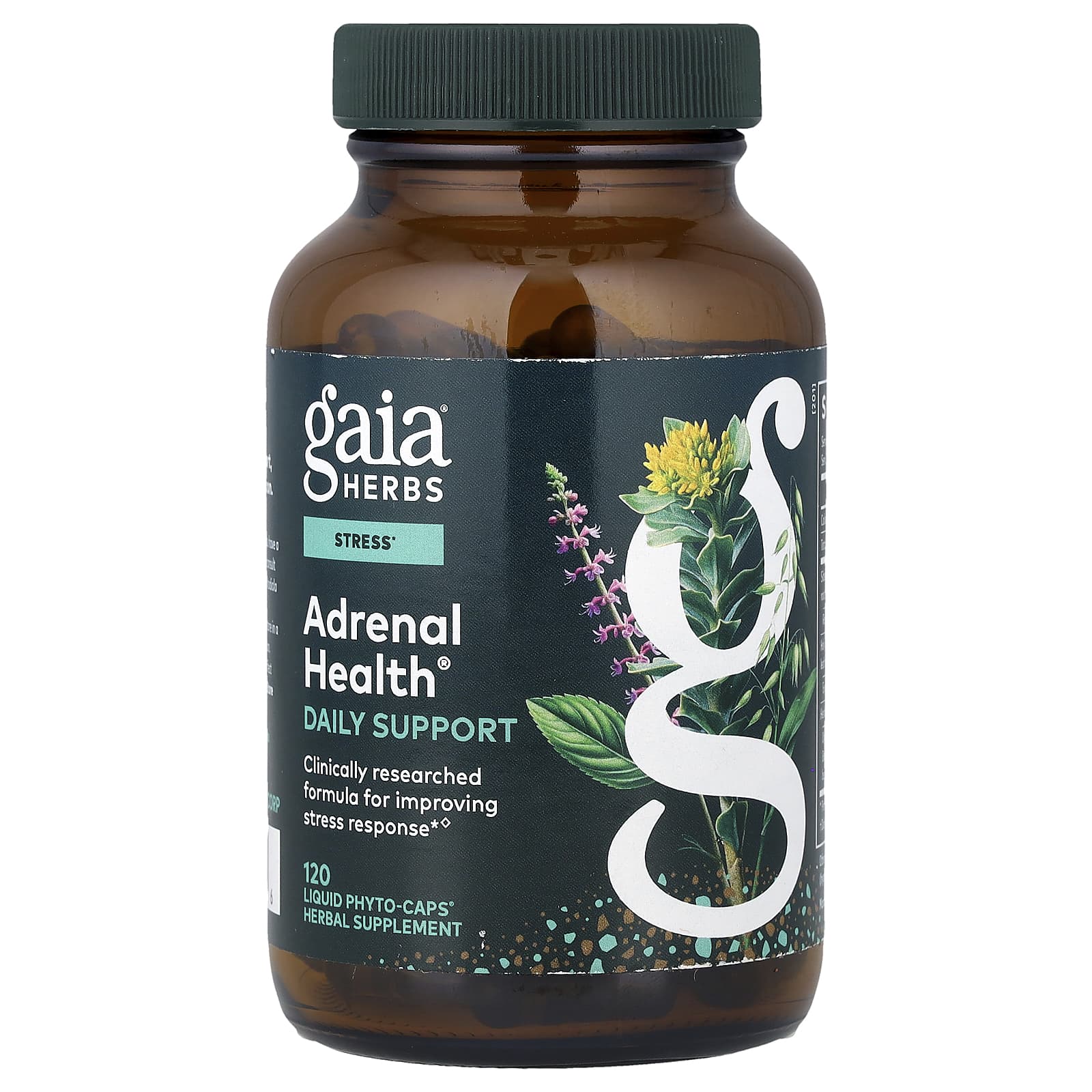 Gaia Herbs, Adrenal Health®, Daily Support, 120 Liquid Phyto-Caps® UPC 751063996686 | HiLife Vitamins
