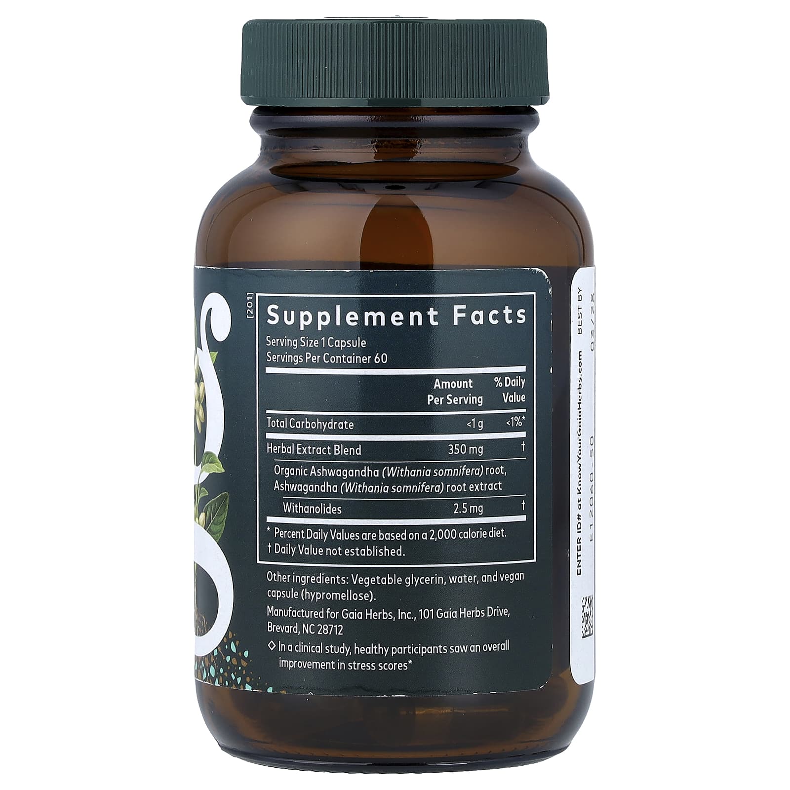 Gaia Herbs, Ashwagandha Root, 60 Liquid Phyto-Caps® UPC 751063997522 | Hilife Vitamins