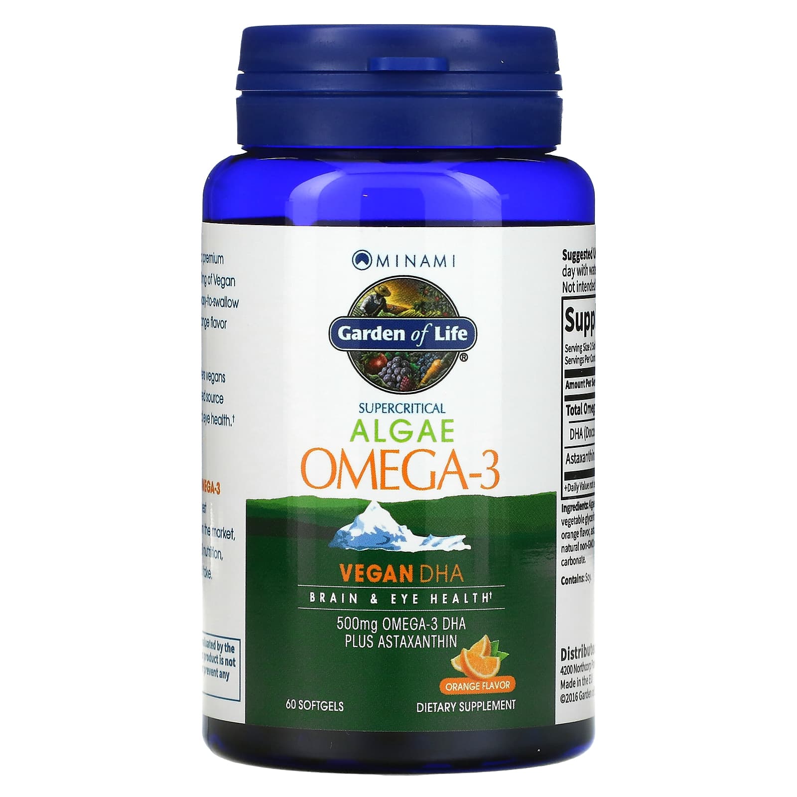 Garden of Life, Minami Algae Omega-3, 60 Softgels UPC 5425018610907 | HiLife Vitamins