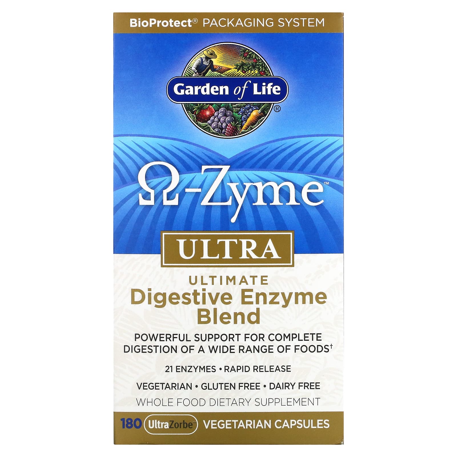 Garden of Life, Ω-Zyme Ultra, 180 Vegetarian Capsules UPC 658010113373 | HiLife Vitamins