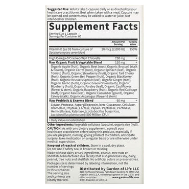 Garden of Life, Vitamin Code - Raw D3 2000 IU, 60 Capsules UPC 658010114134 | HiLife Vitamins