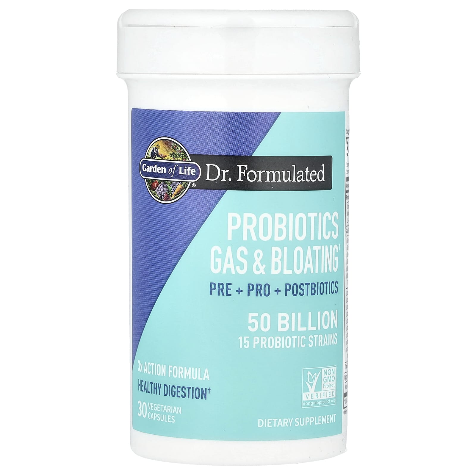 Garden of Life, Probiotics Gas & Bloating, 50 Billion, 30 Vegetarian Capsules UPC 658010131773 | HiLife Vitamins