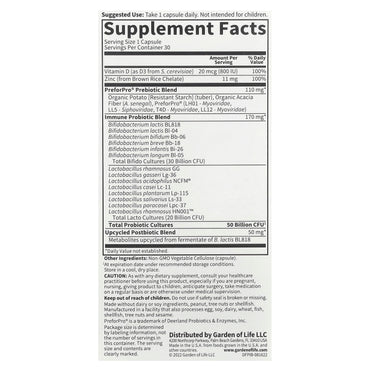 Garden of Life, Probiotics Immune, 30 Vegetarian Capsules UPC 658010131810 | HiLife Vitamins