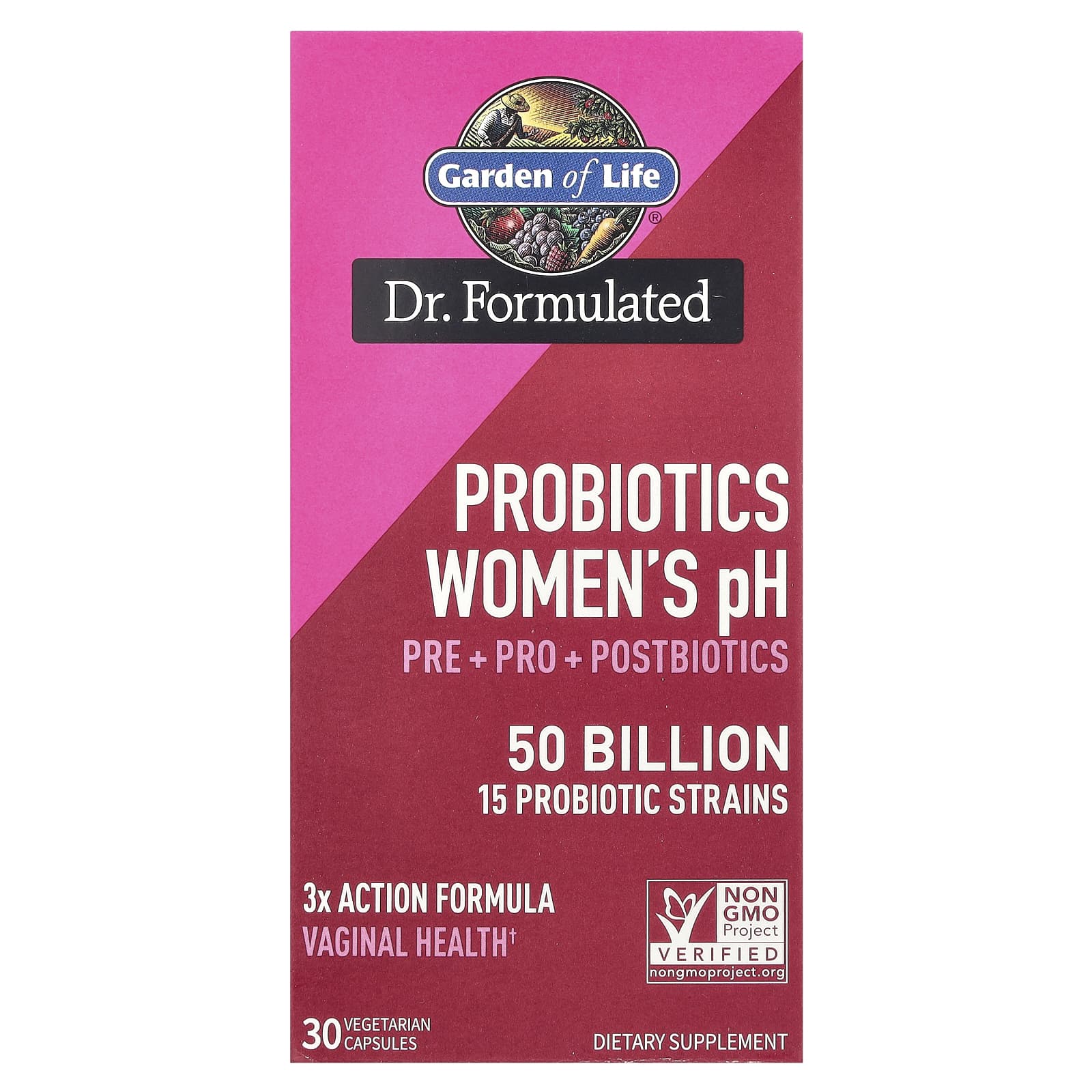 Garden of Life, Probiotics Women's pH, 50 Billion, 30 Vegetarian Capsules UPC 658010131957 | HiLife Vitamins