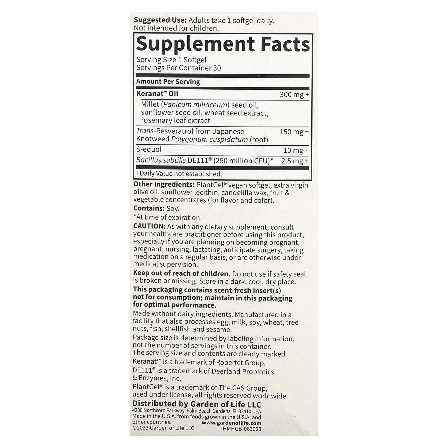 Garden of Life, Herbals, Menopause + Hair Growth, Berry,, 30 Vegan Softgels UPC 658010133937 | HiLife Vitamins
