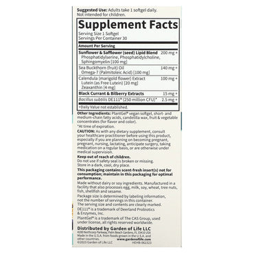 Garden of Life, Herbals, Eye Health, Berry, 30 Vegan Softgels UPC 658010133944 | HiLife Vitamins