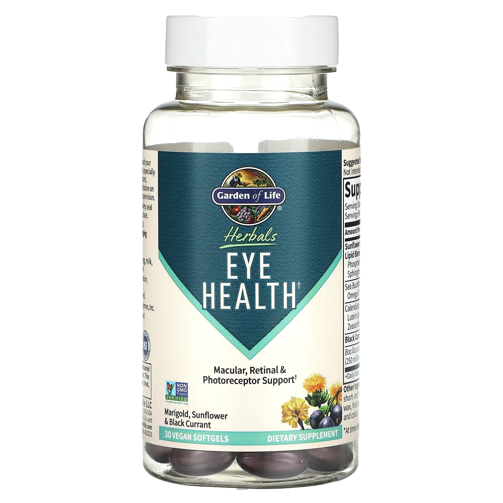 Garden of Life, Herbals, Eye Health, Berry, 30 Vegan Softgels UPC 658010133944 | HiLife Vitamins
