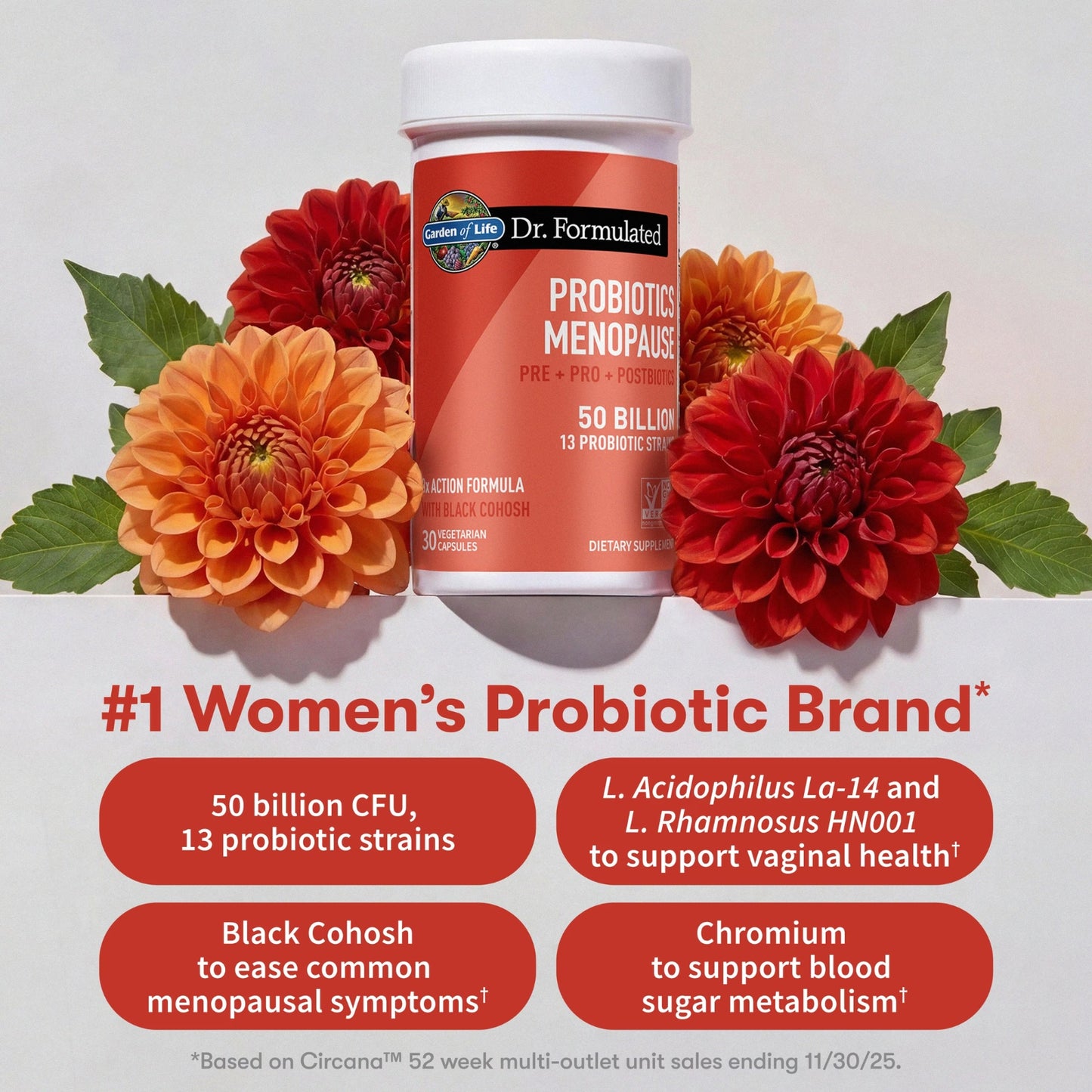 Garden of Life, Dr. Formulated Probiotics Menopause, 30 Vegetarian Capsules UPC 658010134873 | Hilife Vitamins