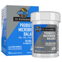 Garden of Life, Dr. Formulated Probiotics Microbiome Balance Capsules, 30 Vegetarian Capsules UPC 658010135443