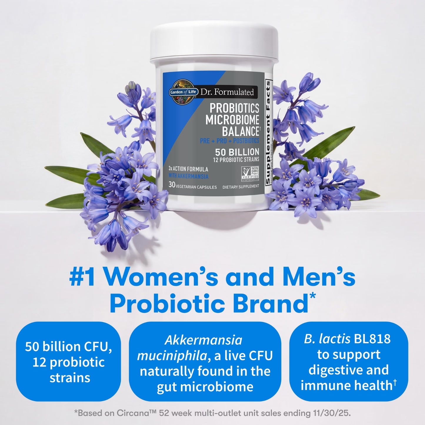 Garden of Life, Dr. Formulated Probiotics Microbiome Balance Capsules, 30 Vegetarian Capsules UPC 658010135443
