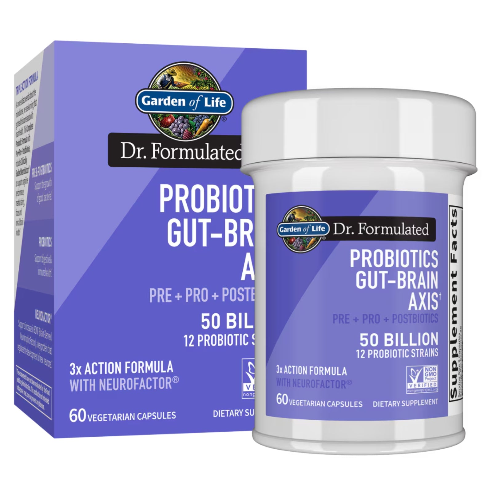 Garden of Life, Dr. Formulated Gut-Brain Axis, 60 Vegetarian Capsules UPC 658010135450 | Hilife Vitamins