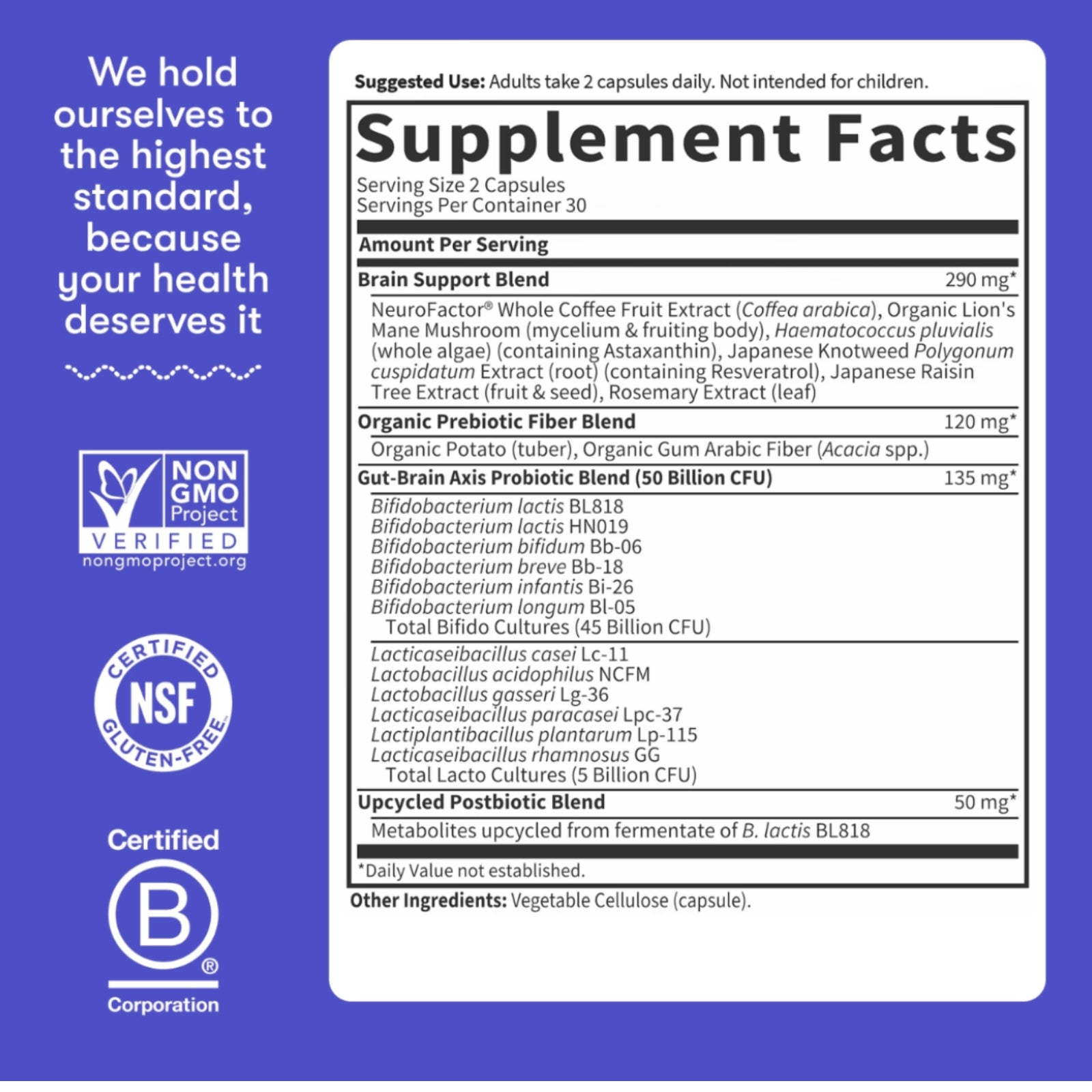 Garden of Life, Dr. Formulated Gut-Brain Axis, 60 Vegetarian Capsules UPC 658010135450 | Hilife Vitamins