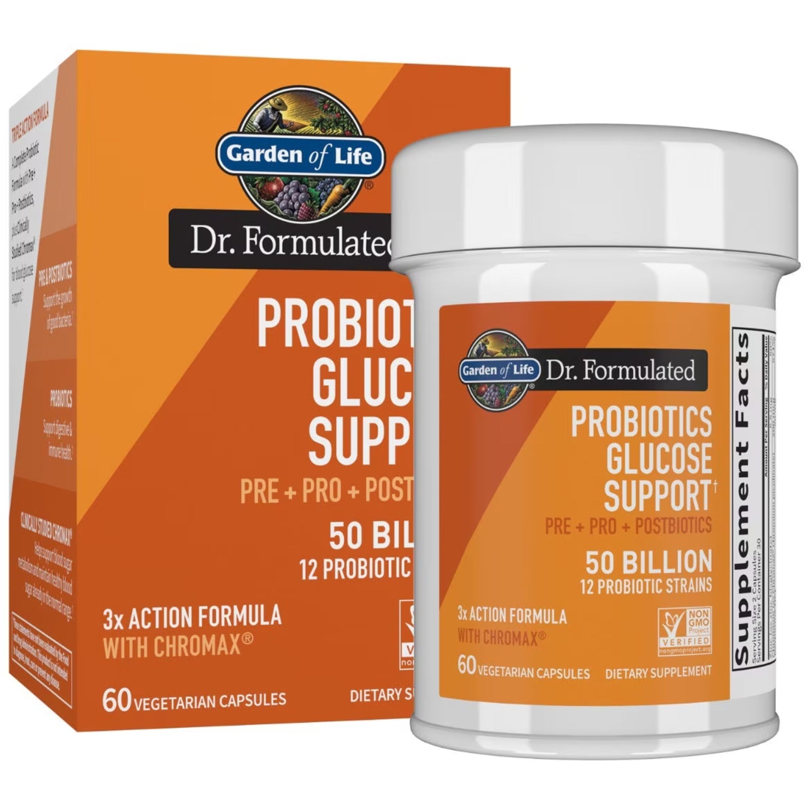Garden of Life, Dr. Formulated Probiotics Glucose Support, 60 Vegetarian Capsules UPC 658010135467 | Hilife Vitamins