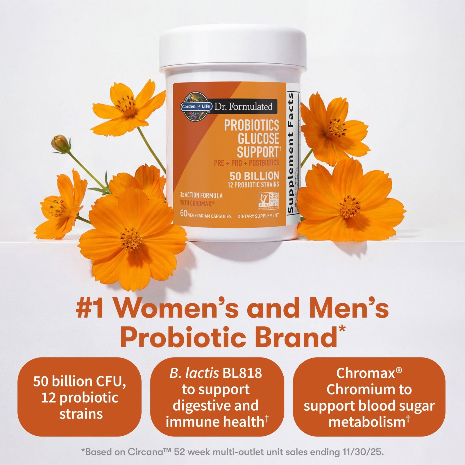 Garden of Life, Dr. Formulated Probiotics Glucose Support, 60 Vegetarian Capsules UPC 658010135467 | Hilife Vitamins