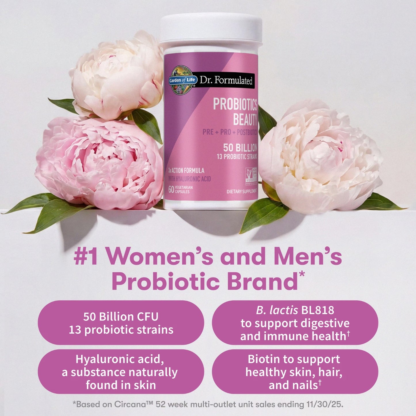 Garden of Life, Dr. Formulated Probiotics Beauty, 60 Vegetarian Capsules UPC 658010135474 | Hilife Vitamins