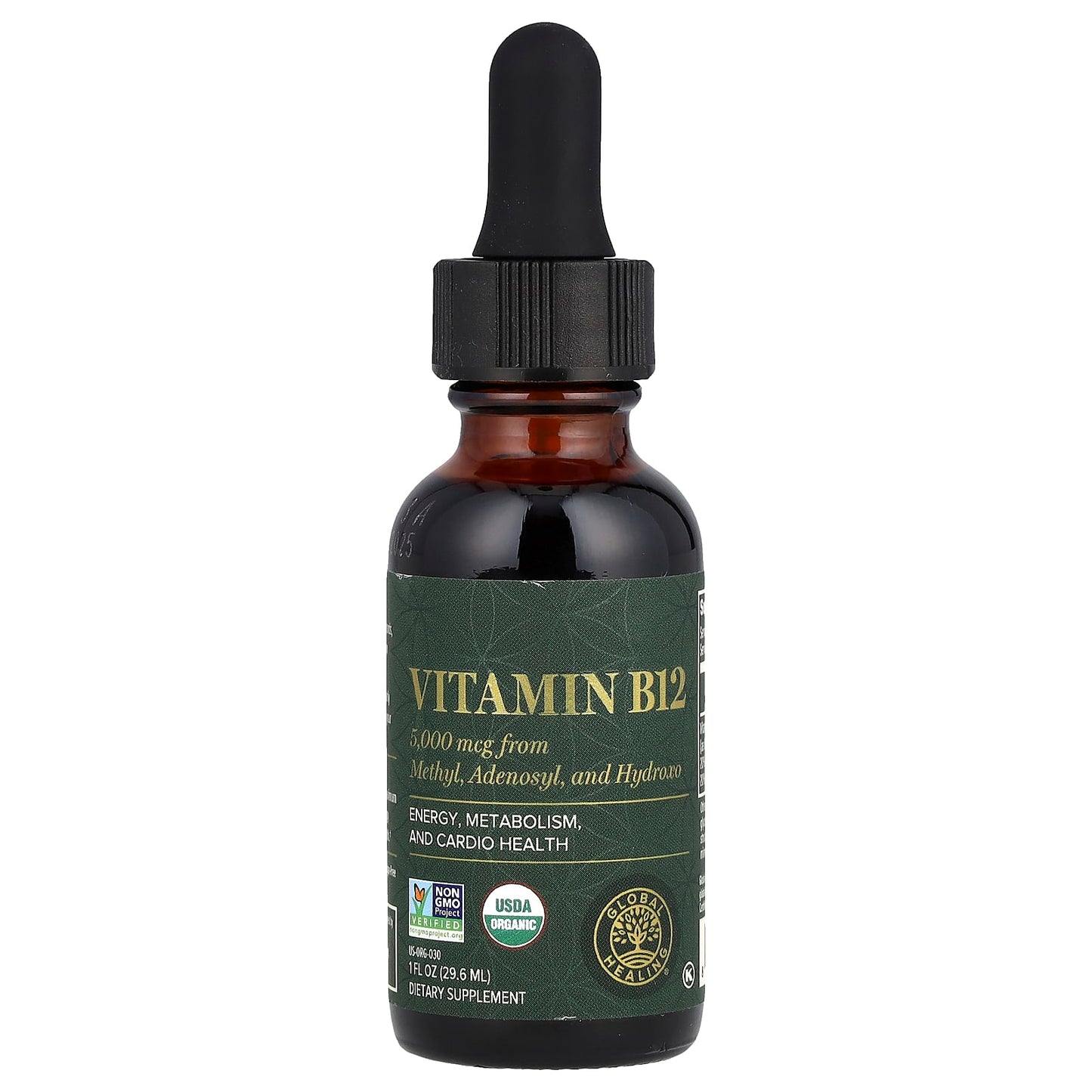 Global Healing, Vitamin B12, 5,000 mcg, 1 fl oz (29.6 ml) - 811839030591 | Hilife Vitamins