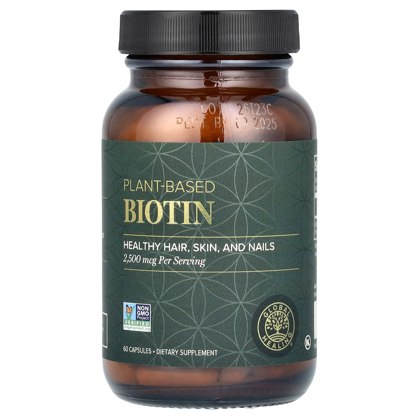 Global Healing, Plant-Based Biotin, 2,500 mcg, 60 Capsules UPC 811839030867 | Hilife Vitamins