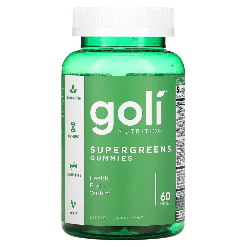 Goli Nutrition, Supergreens Gummies, 60 Pieces UPC 055840401821 | HiLife Vitamins