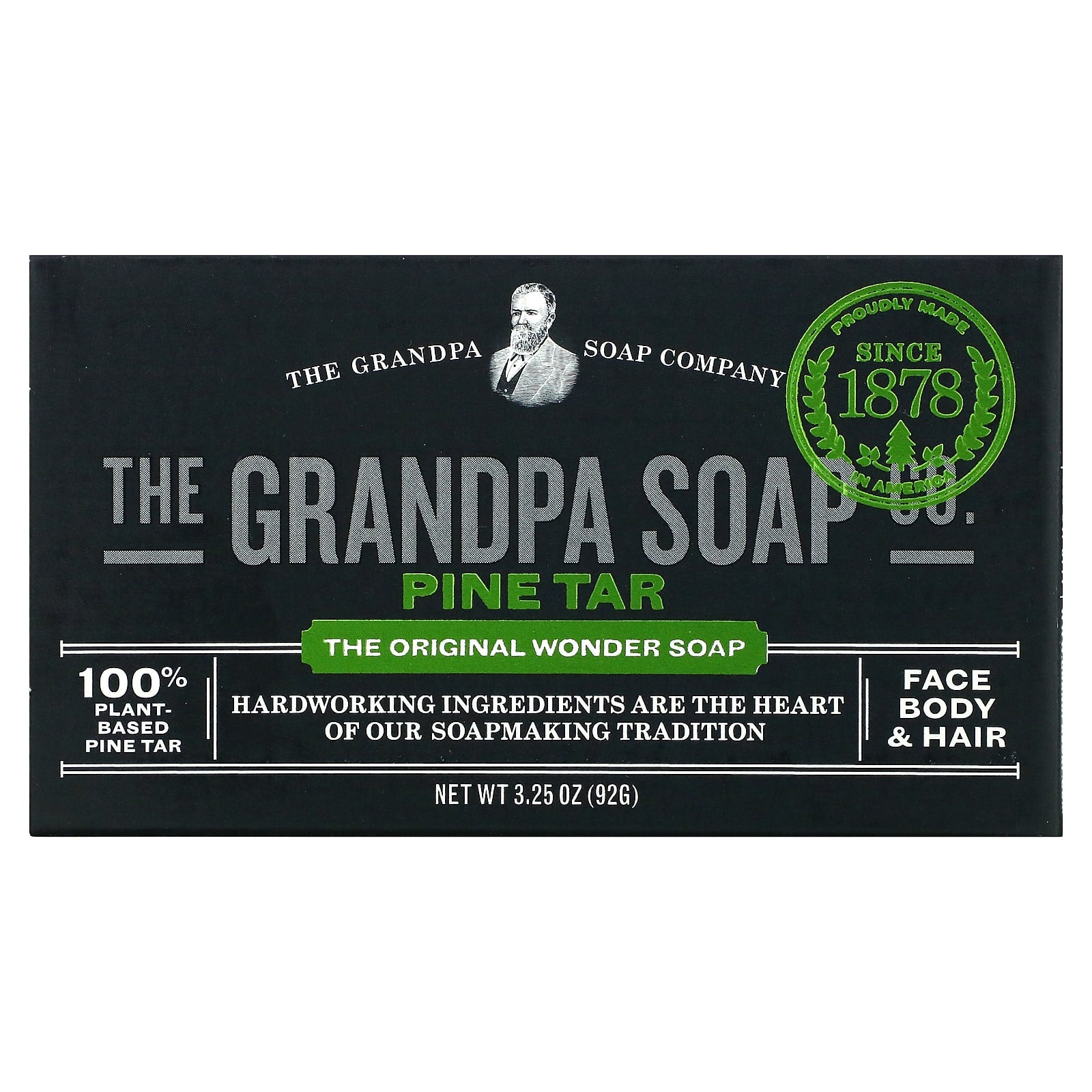 Grandpa Brands Co., Pine Tar Soap Medium Size, 3.25 Oz UPC 010486007004 | Hilife Vitamins