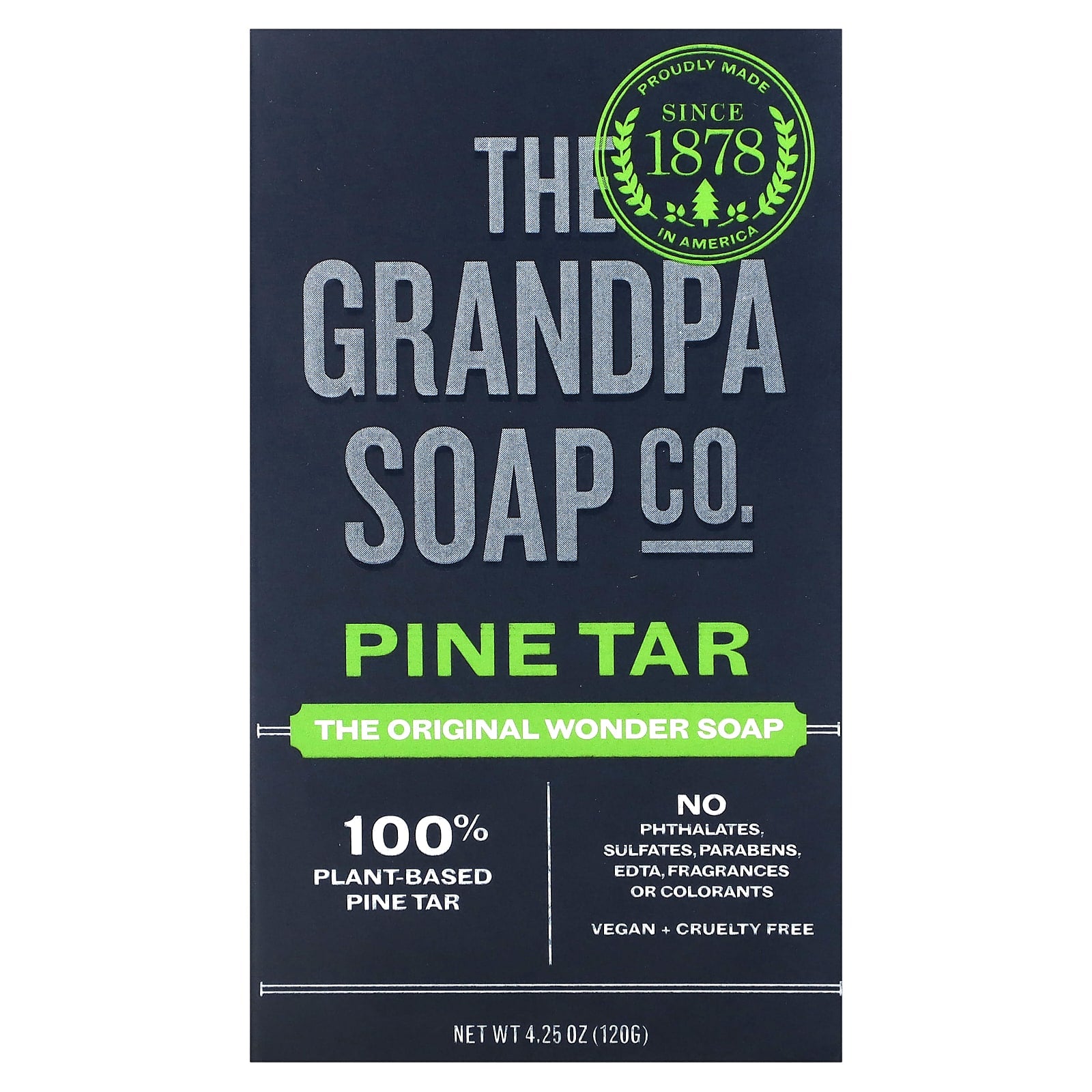 Grandpa Brands Co., Pine Tar Soap Bath Size, 4.25 Oz Liquid UPC 010486007011 | Hilife Vitamins