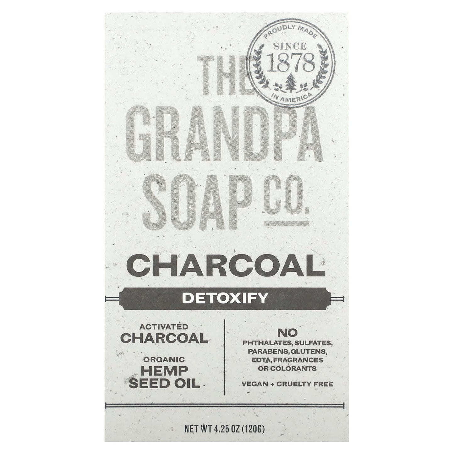 GRANDPA'S BRANDS, Charcoal Bar Soap, 4.25 OUNCE UPC 010486008131 | Hilife Vitamins