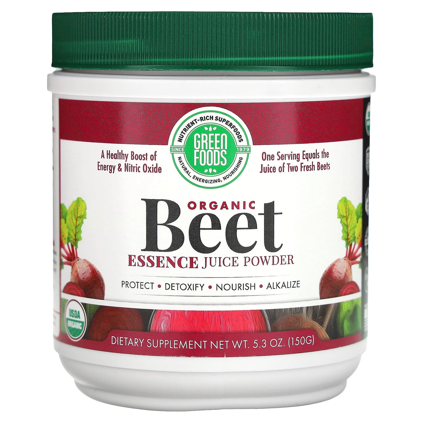 Green Foods, Organic Beet Essence Juice Powder, 5.3 oz (150 g) UPC 083851208139 | Hilife Vitamins