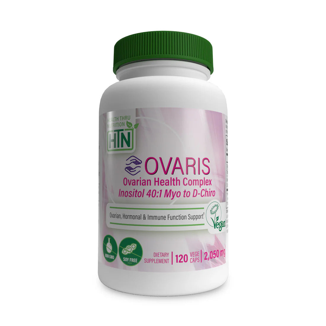 Health Thru Nutrition, OVARIS, Ovarian Health Complex 40:1 Myo to D-Chiro Inositol, 120 Vegetable Capsules UPC 819193021309 | HiLife Vitamins