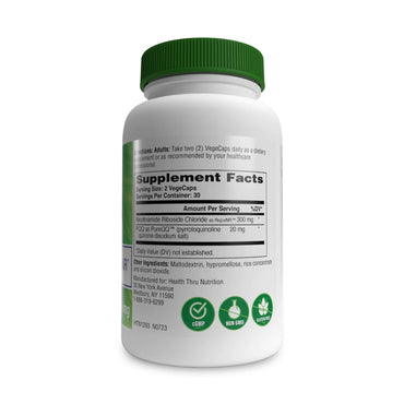 Health Thru Nutrition, NR + PQQ, 60 Vegetable Capsules UPC 819193021293 | HiLife Vitamins