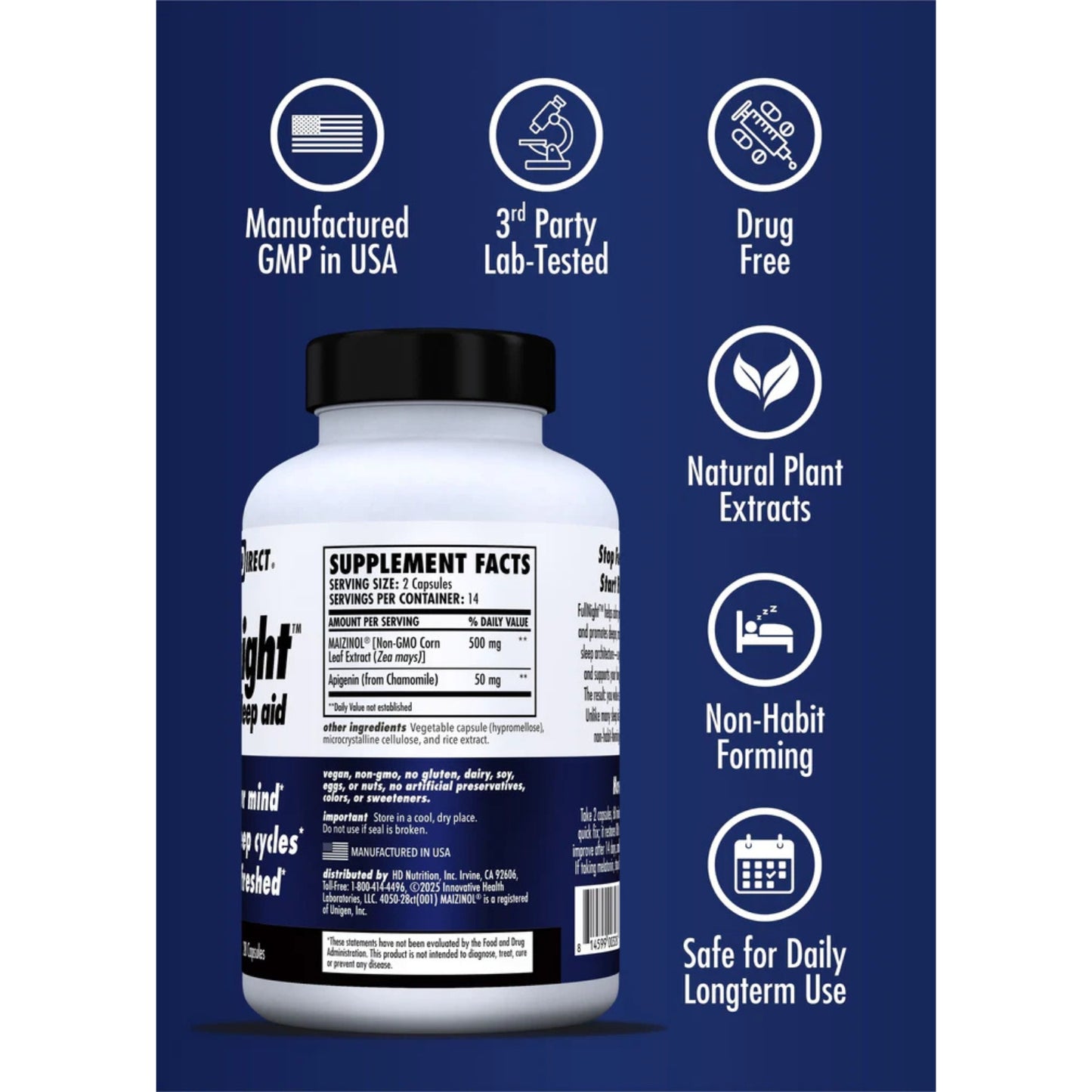 Health Direct, fullnight™, natural sleep aid, 28 Capsules UPC 814599003287 | HiLife Vitamins