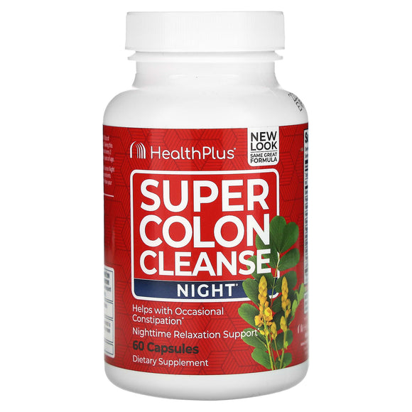 Health Plus, Super Colon Cleanse Night Formula, 90 Capsules - 083502087816 | Hilife Vitamins