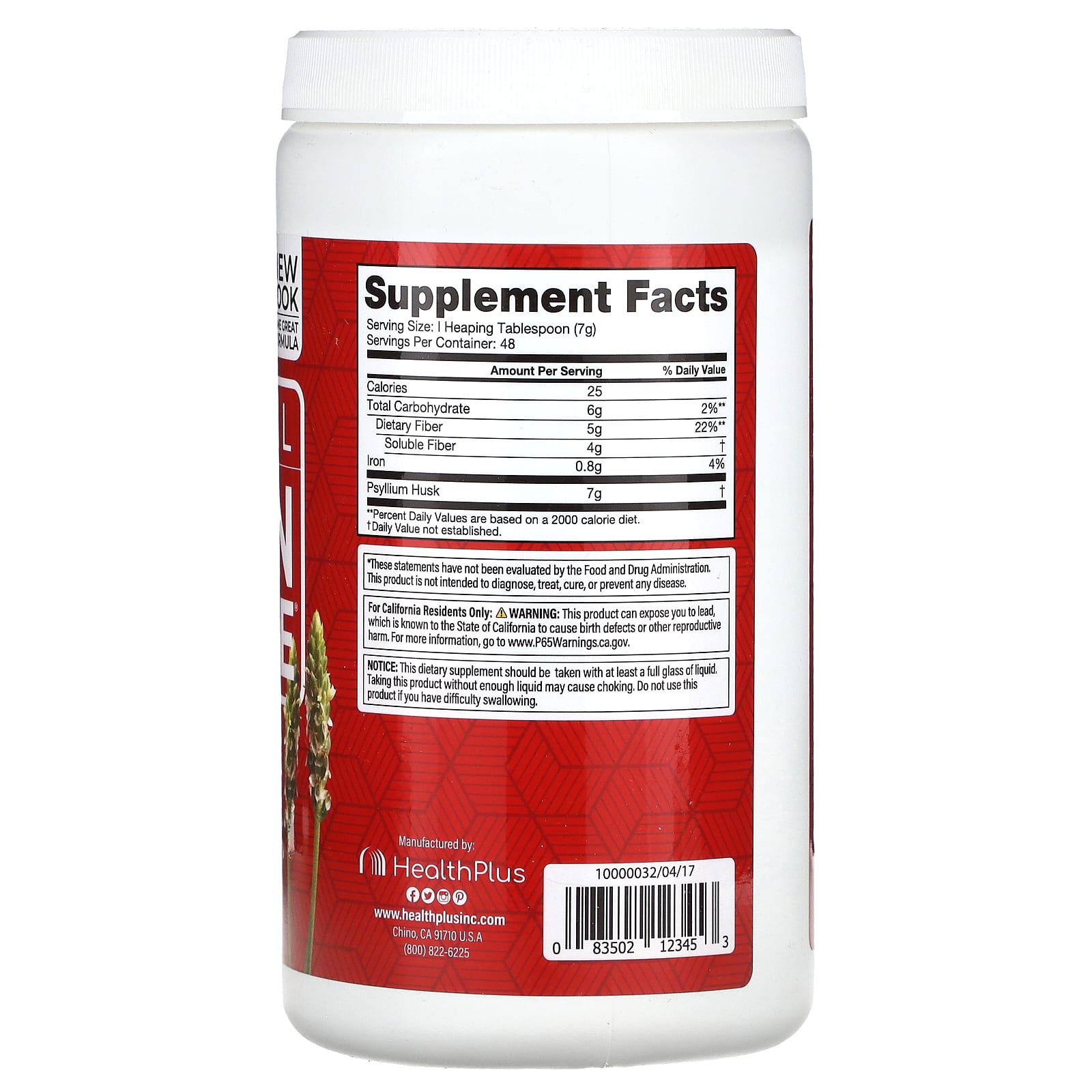 Health Plus, Colon Cleanse Regular, 12 Oz Ounces UPC 083502123453 | Hilife Vitamins