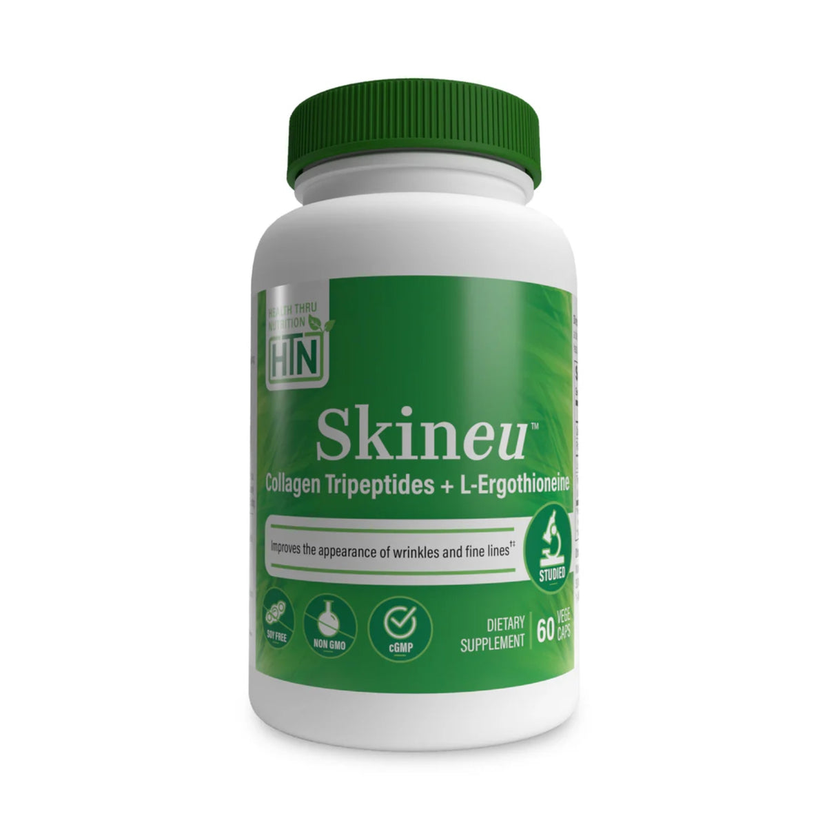 Health Thru Nutrition, Skineu Collagen Tripeptides + L-Ergothioneine, 60 VegeCaps UPC 819193021408 | Hilife Vitamins