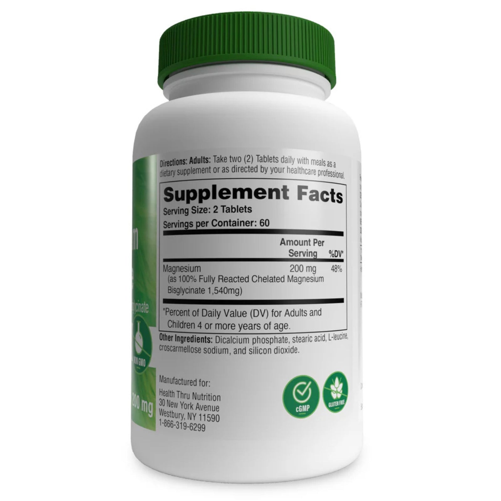 Health Thru Nutrition, Magnesium Glycinate, 120 Tablets UPC 819193021453 | HiLife Vitamins