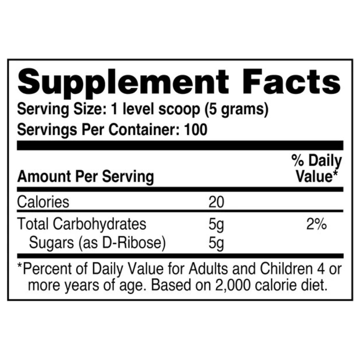 Health Thru Nutrition, D-Ribose Pure Powder Unflavored, 500 G (17.6 oz) UPC 819193021507 | Hilife Vitamins