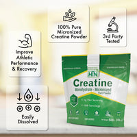 Health Thru Nutrition, Creatine Monohydrate Micronized Pure Powder Unflavored, 500 G (17.6 oz) UPC 819193021569