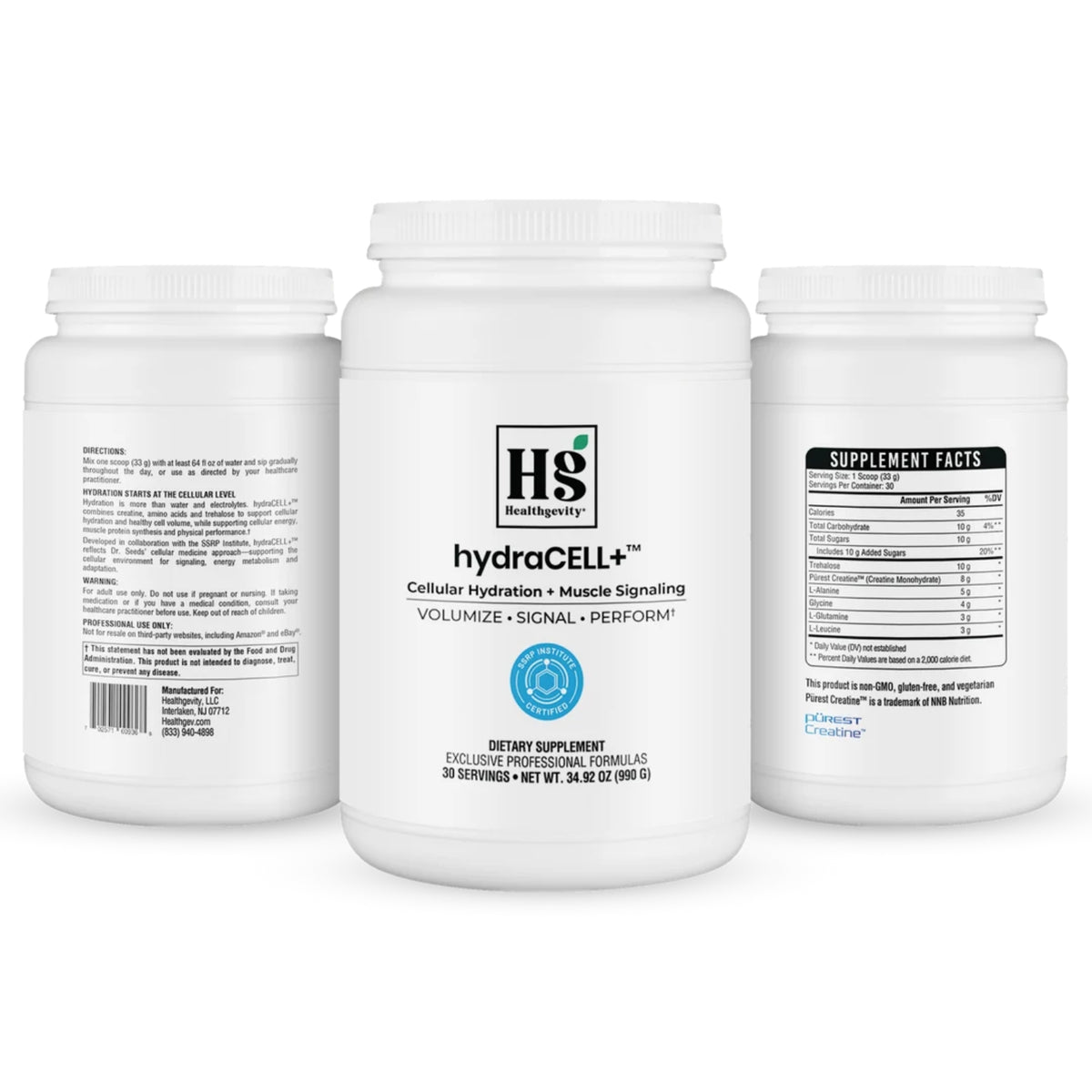 Healthgevity, HydraCELL+™, 34.92 oz (990 G) UPC 702571009368 | Hilife Vitamins