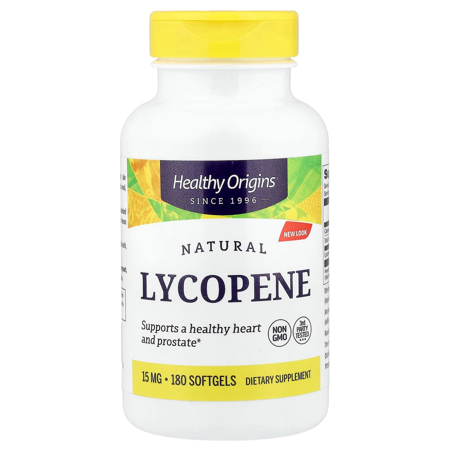 Healthy Origins, Natural Lycopene, 15 mg, 180 Softgels UPC 603573150754 | Hilife Vitamins