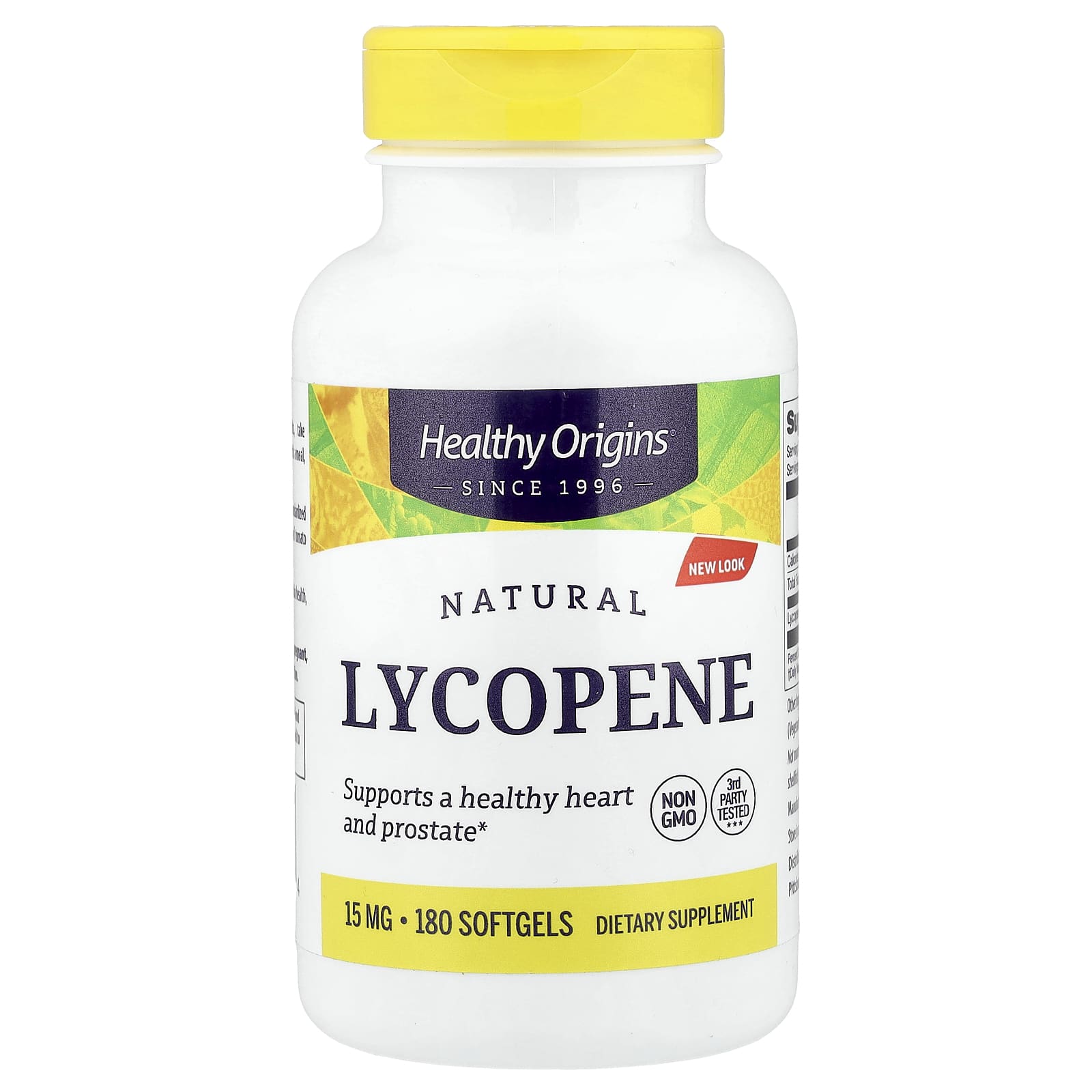 Healthy Origins, Natural Lycopene, 15 mg, 180 Softgels UPC 603573150754 | Hilife Vitamins