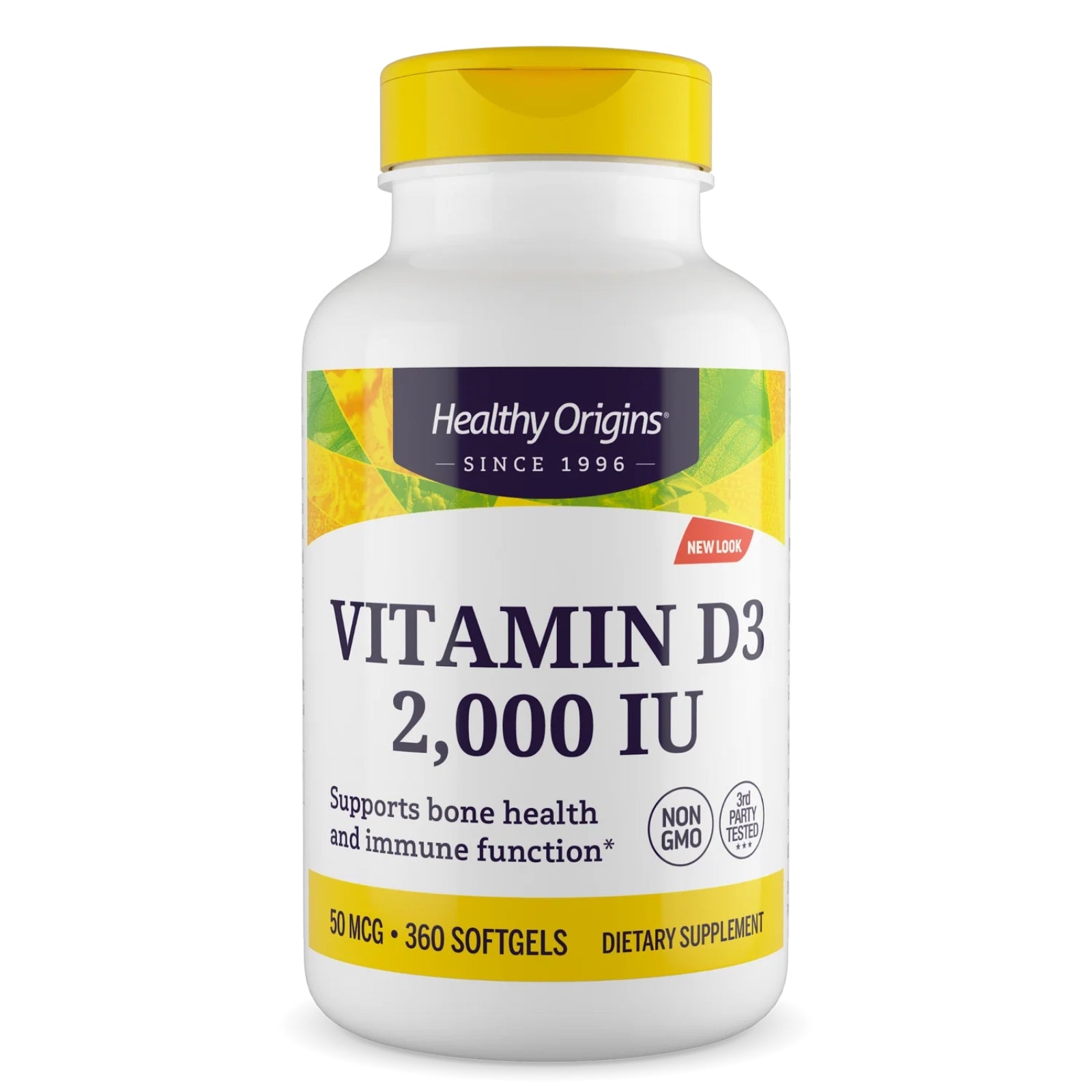 Healthy Origins, Vitamin D3, 2,000 IU, 360 Softgels - 603573153915 | Hilife Vitamins