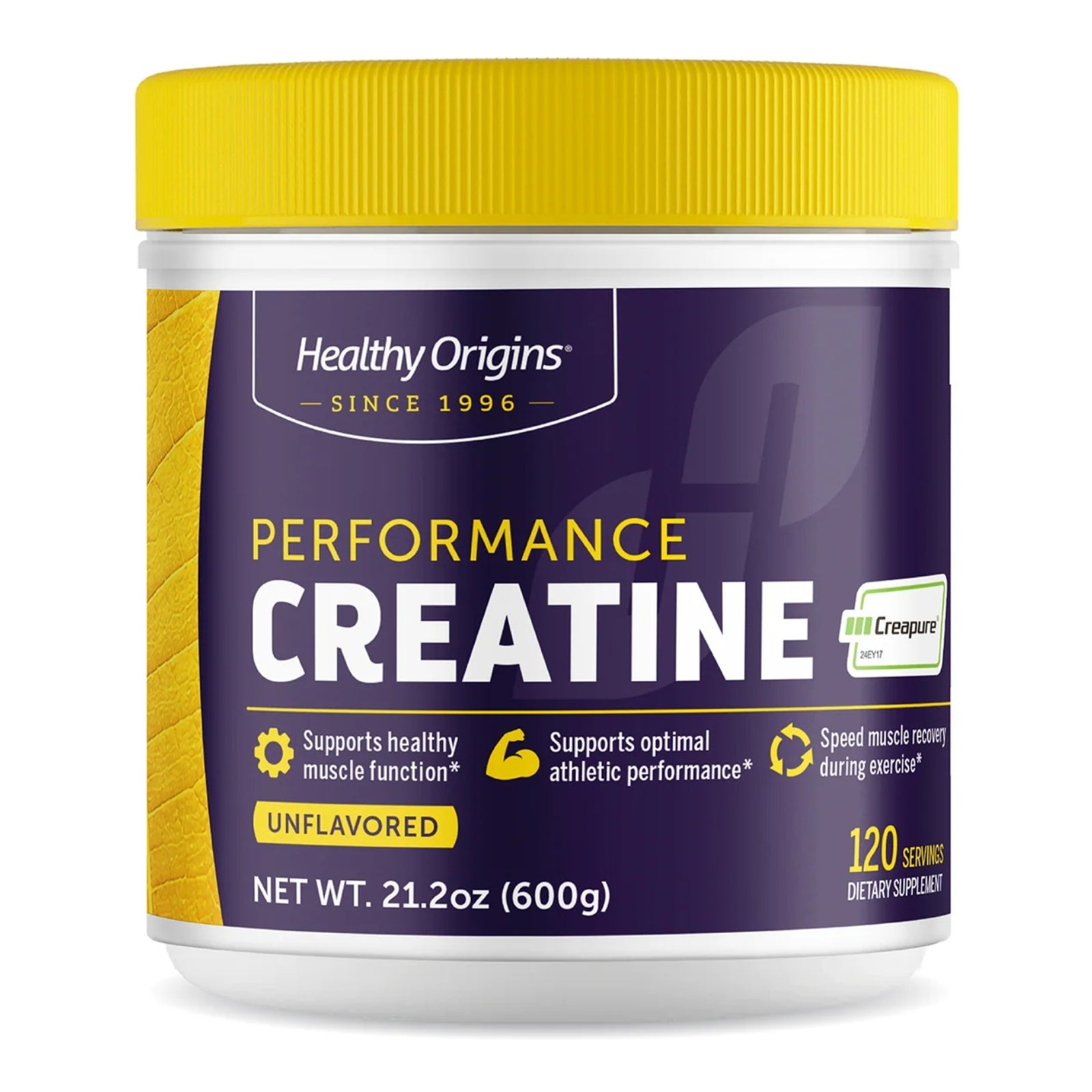 Healthy Origins, Creatine (Creapure®), Unflavored, 21.2 oz (600g) UPC 603573413231 | Hilife Vitamins