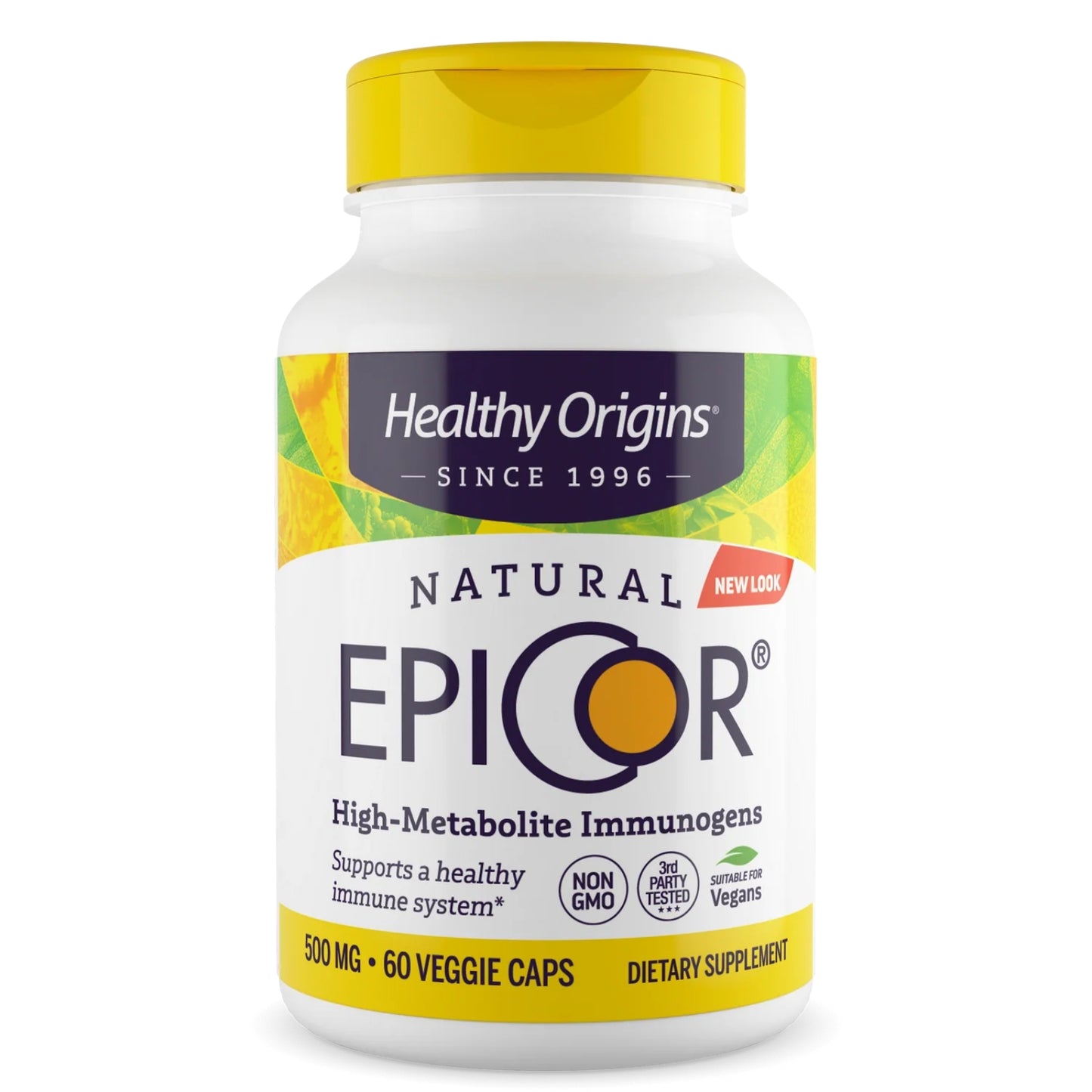 Healthy Origins, EpiCor 500 mg, 60 Veggie Caps UPC 603573578855 | HiLife Vitamins